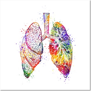 Lungs Anatomy Art Colorful Watercolor Gift Posters and Art